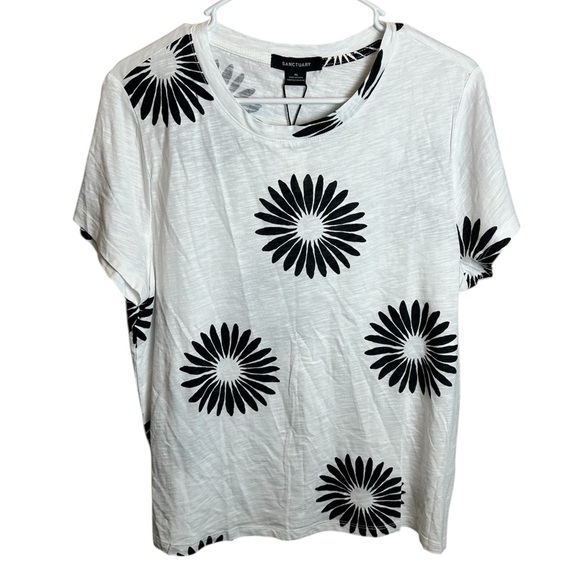 Sanctuary Tops - NWT Sanctuary The Perfect Tee Black White Mandala Print Size XL
